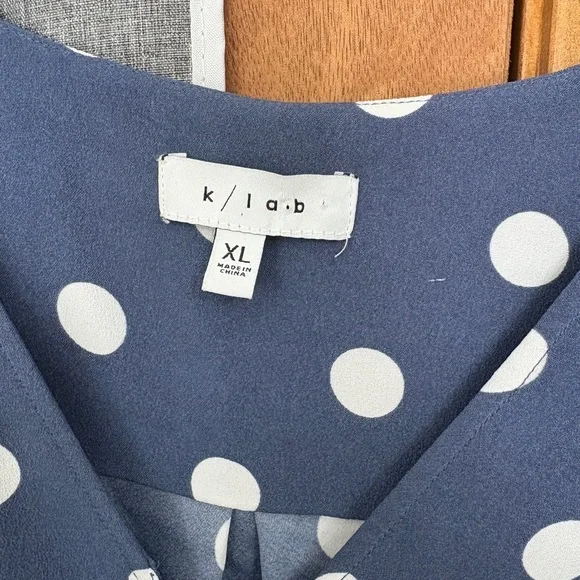 K/Lab Blue and White Polka Dot Dress - Picture 3 of 4